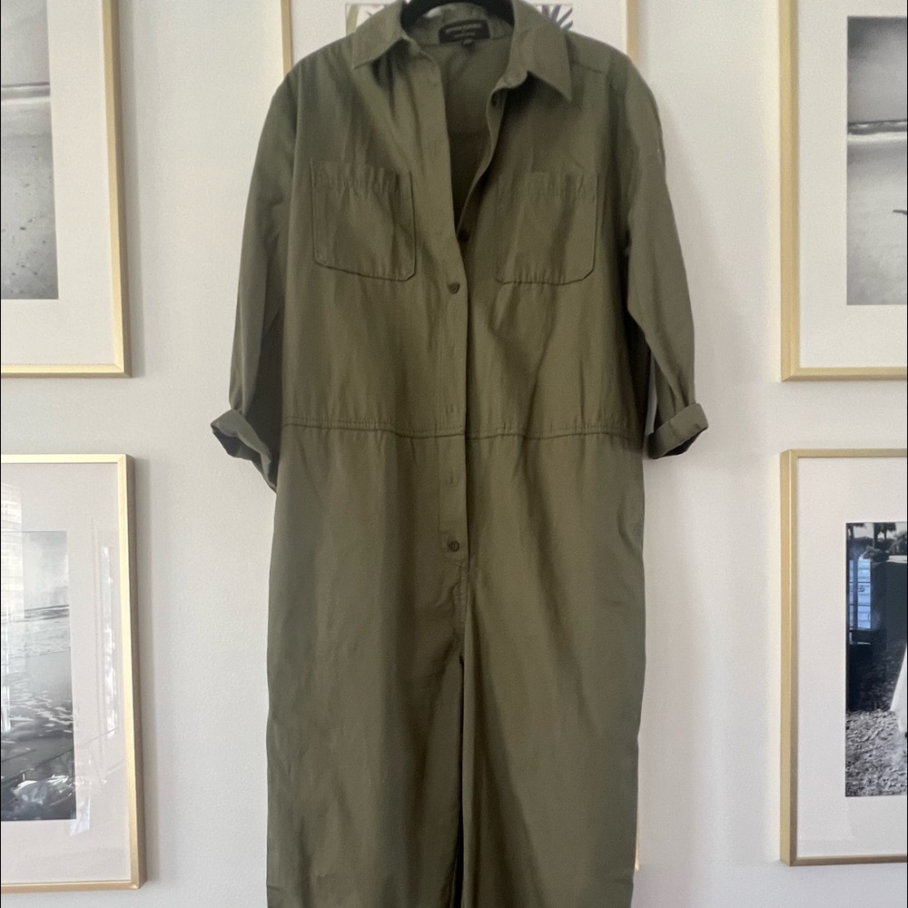 Banana republic army green jumpsuit size 4
